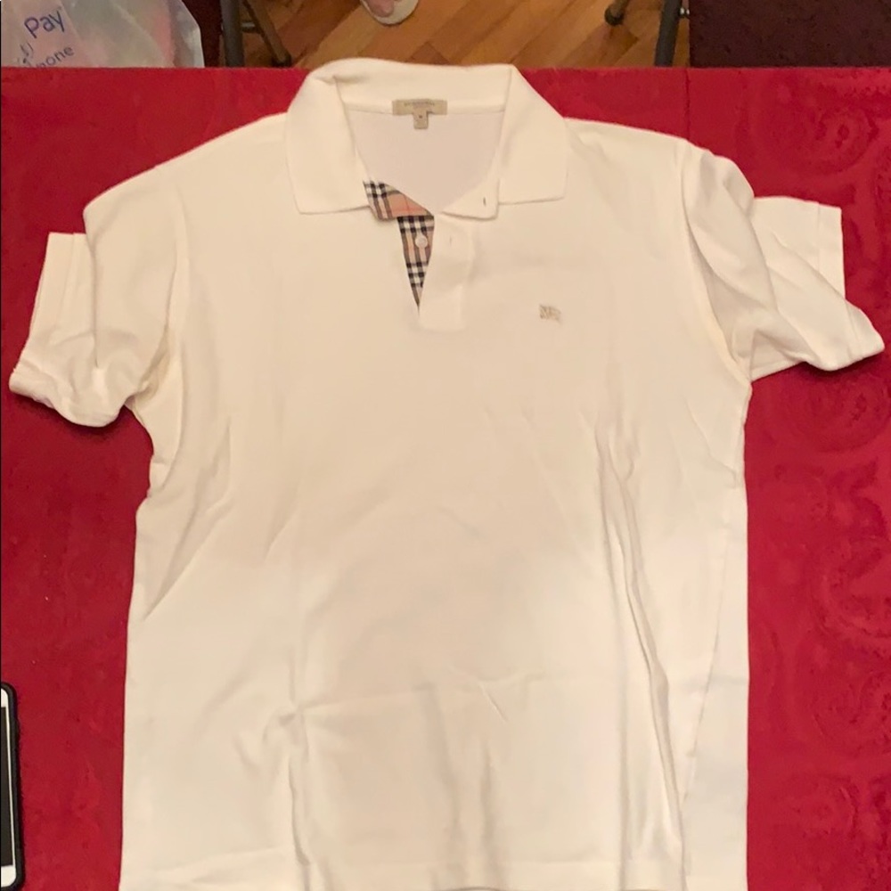 White medium Burberry polo shirt